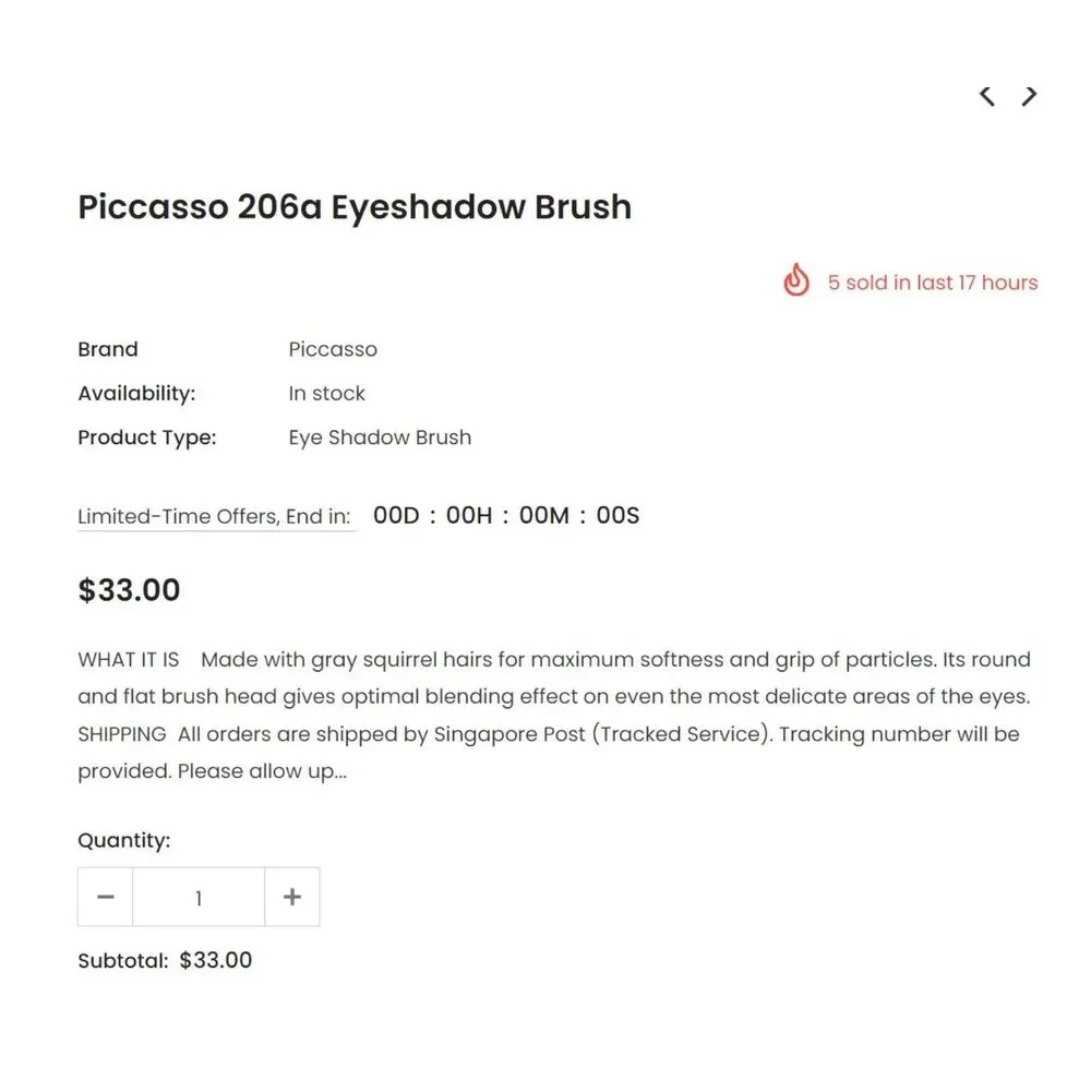 PICCASSO 206A Eyeshadow Brush New